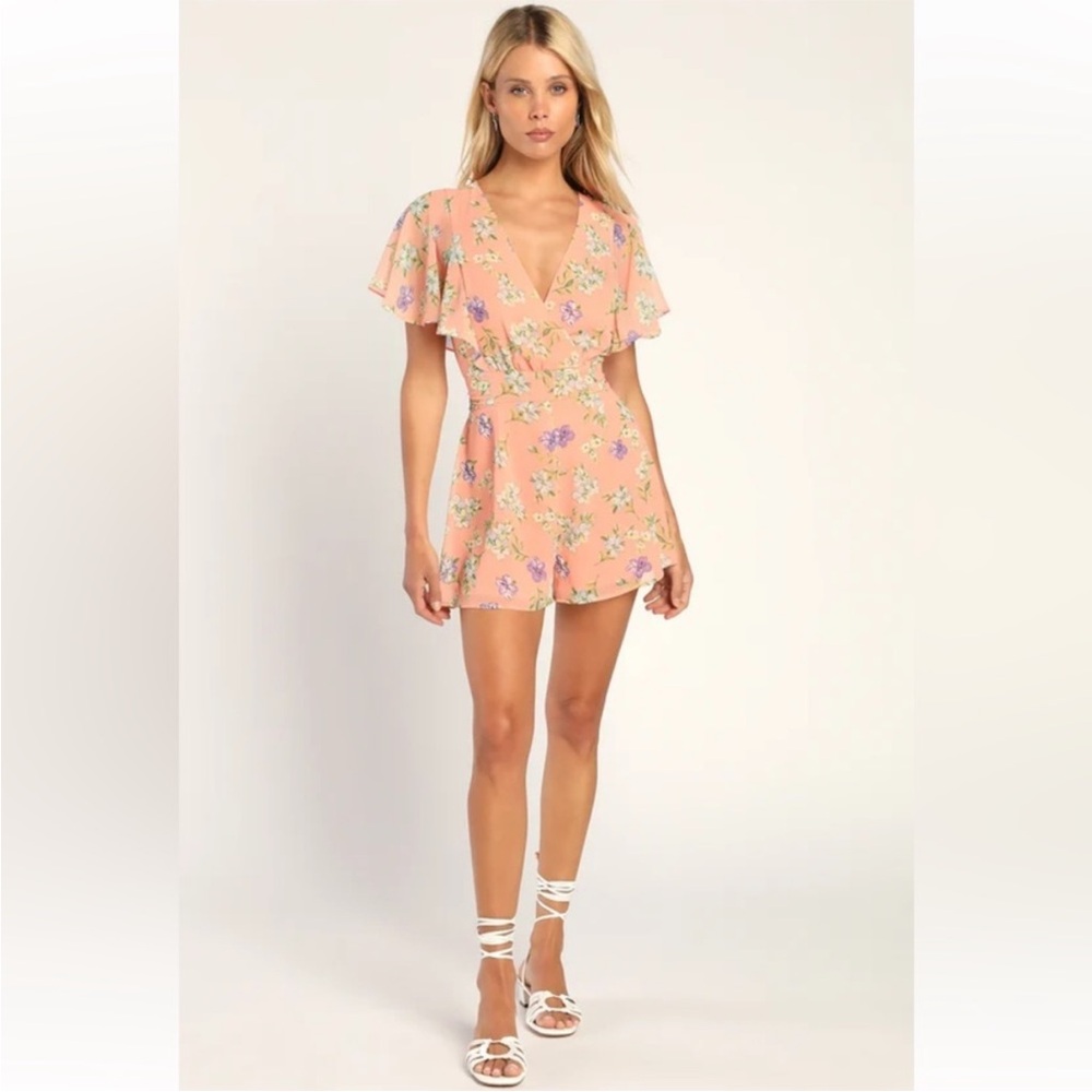 Floral Peach Romper